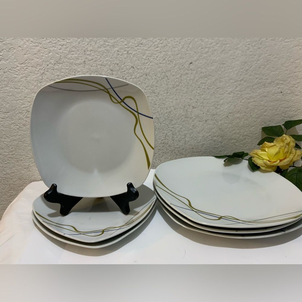 Tabletops Gallery 360 ceramic 3 dinner plates 10” & 3 salad plates 7”